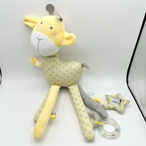 Saro 18" Giraffe Baby Activity Toy Yellow Grey Plush Stuffed Animal